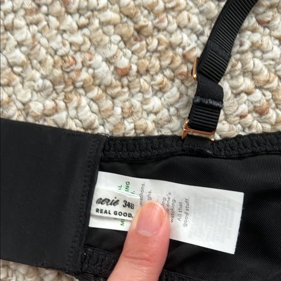 aerie Real Power Balconette Black Lace Sexy Bra with Removable Straps Size 34B - Picture 8 of 11